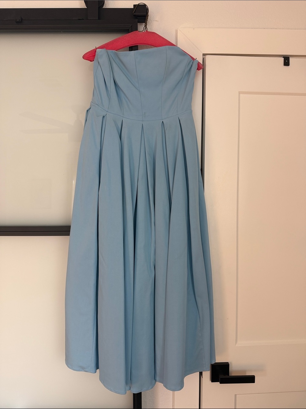 House of CB Strapless Midi Dress in Light Blue